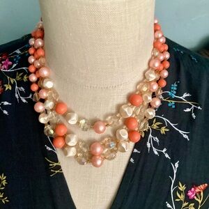 Vintage Mid-Century Multi-Strand Beaded Necklace